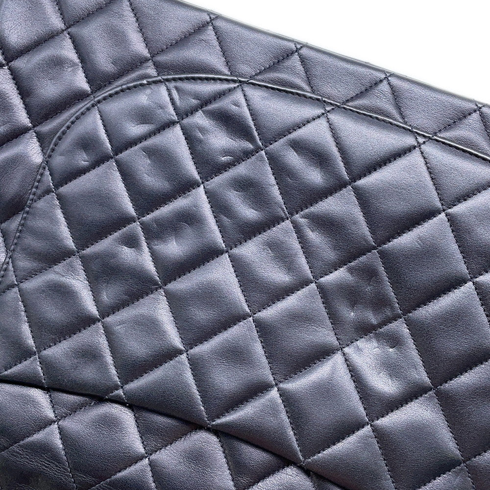 CHANEL Jumbo Matelasse ChainShoulder Bag BlackA01094 Lambskin Size 34