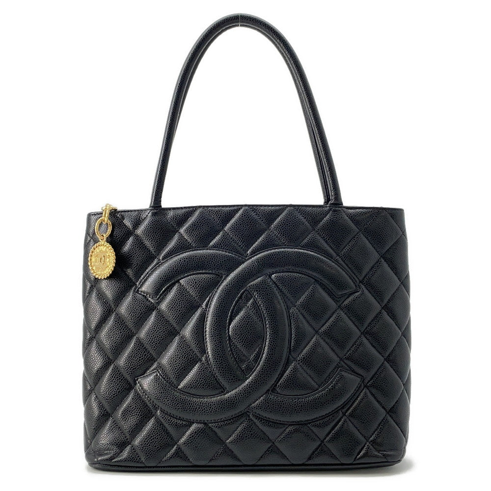 CHANEL Medallion Tote BlackA01804 Caviar Leather
