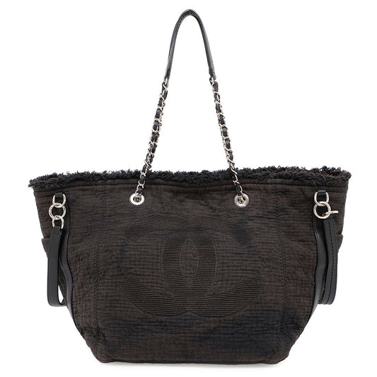 CHANEL CC Logo 2wayChainTote Bag BlackA57168 Cotton Leather