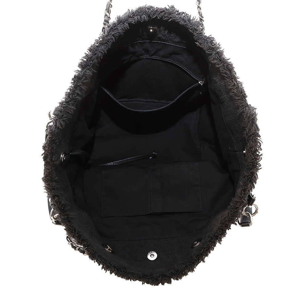 CHANEL CC Logo 2wayChainTote Bag BlackA57168 Cotton Leather