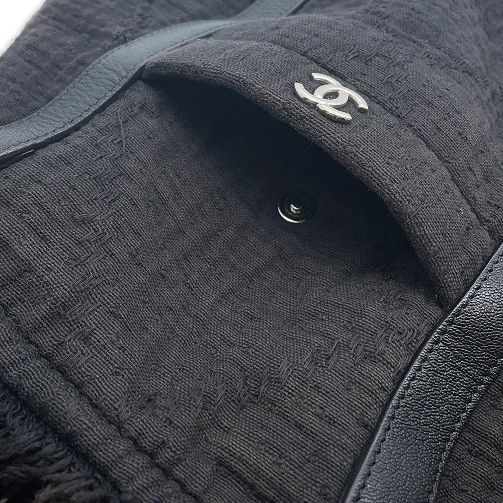 CHANEL CC Logo 2wayChainTote Bag BlackA57168 Cotton Leather