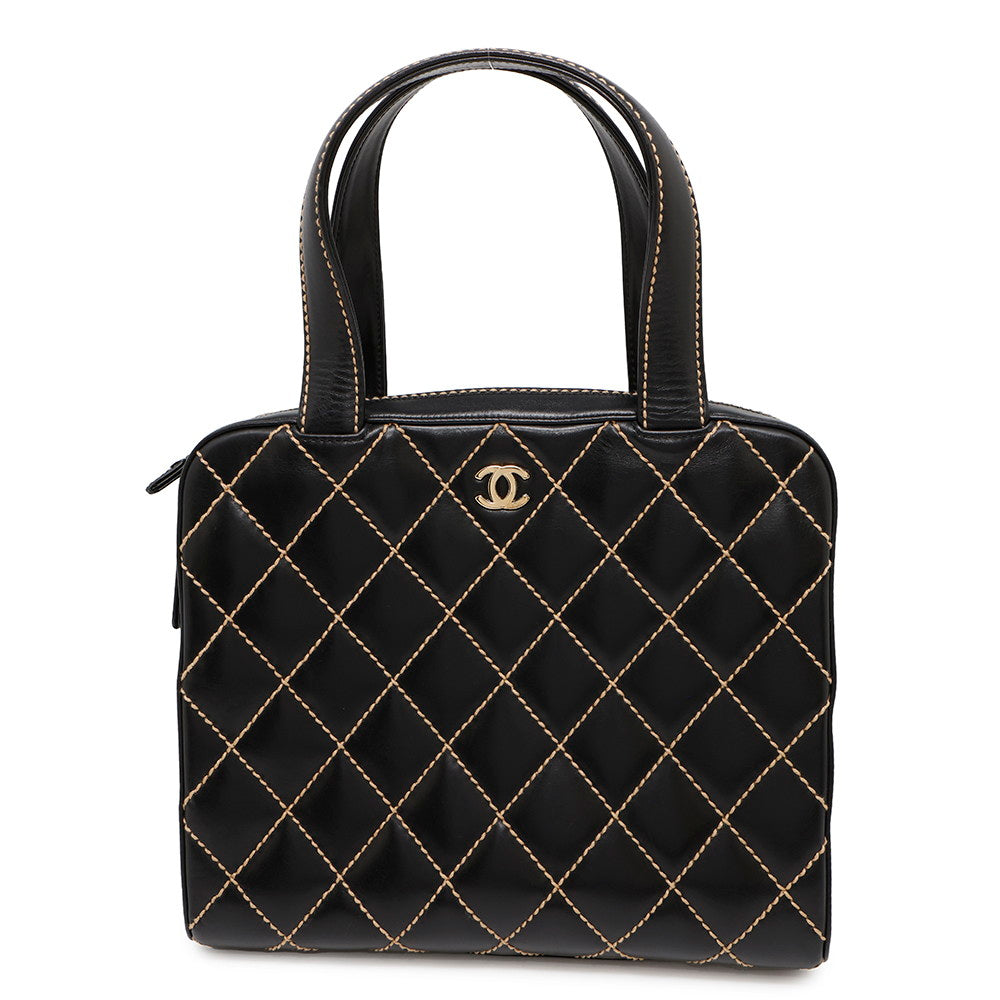 CHANEL Wild Stitch Handbag BlackA20665 Lambskin