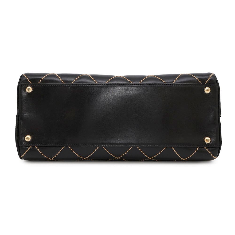 CHANEL Wild Stitch Handbag BlackA20665 Lambskin