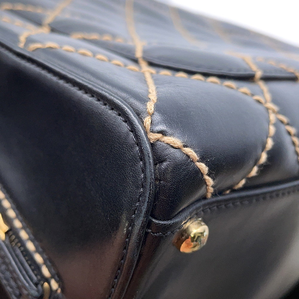 CHANEL Wild Stitch Handbag BlackA20665 Lambskin