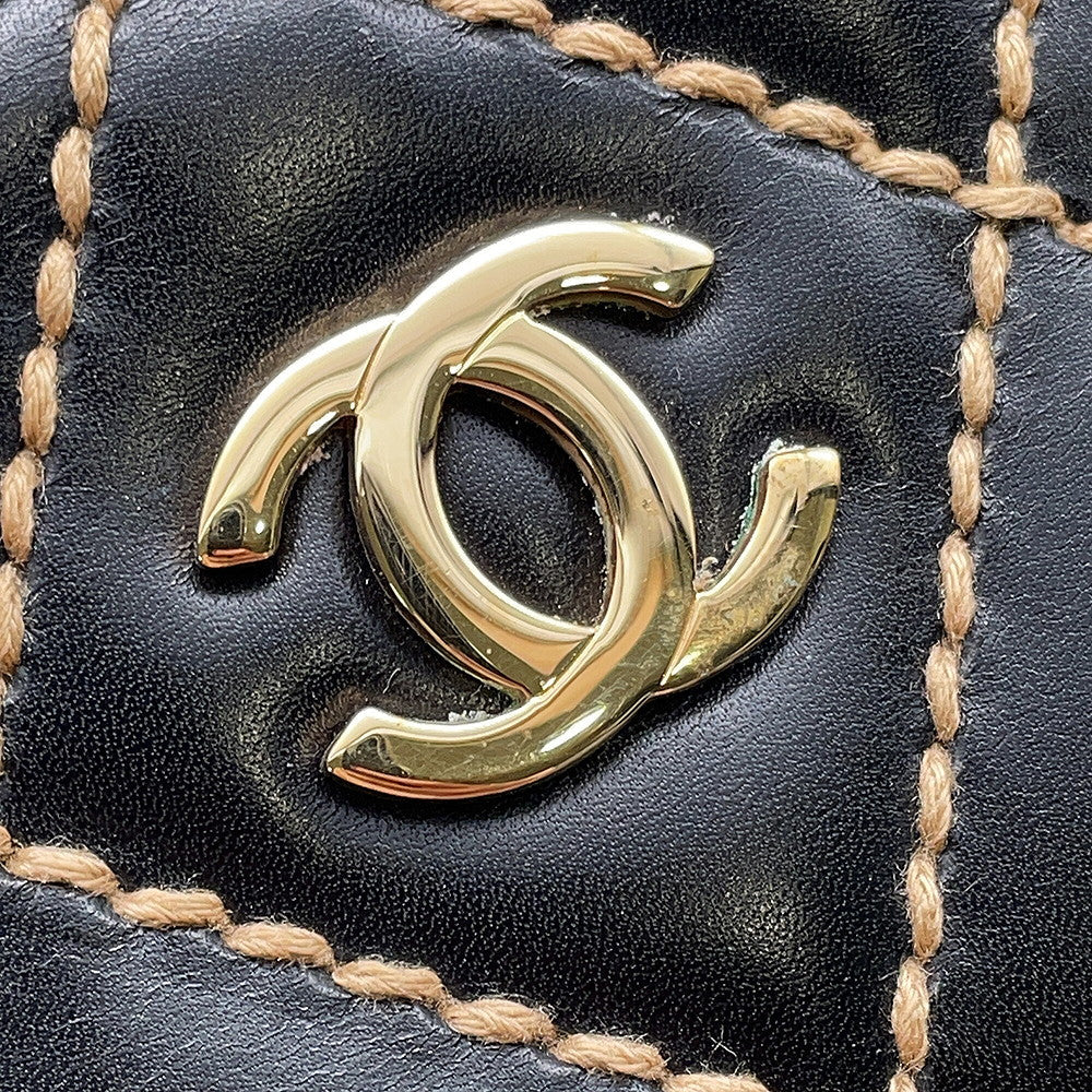 CHANEL Wild Stitch Handbag BlackA20665 Lambskin