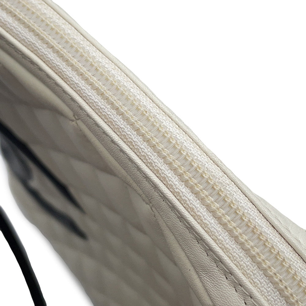 CHANEL Cambon line Shoulder Bag White/BlackA25178 Calf Leather Size Medium