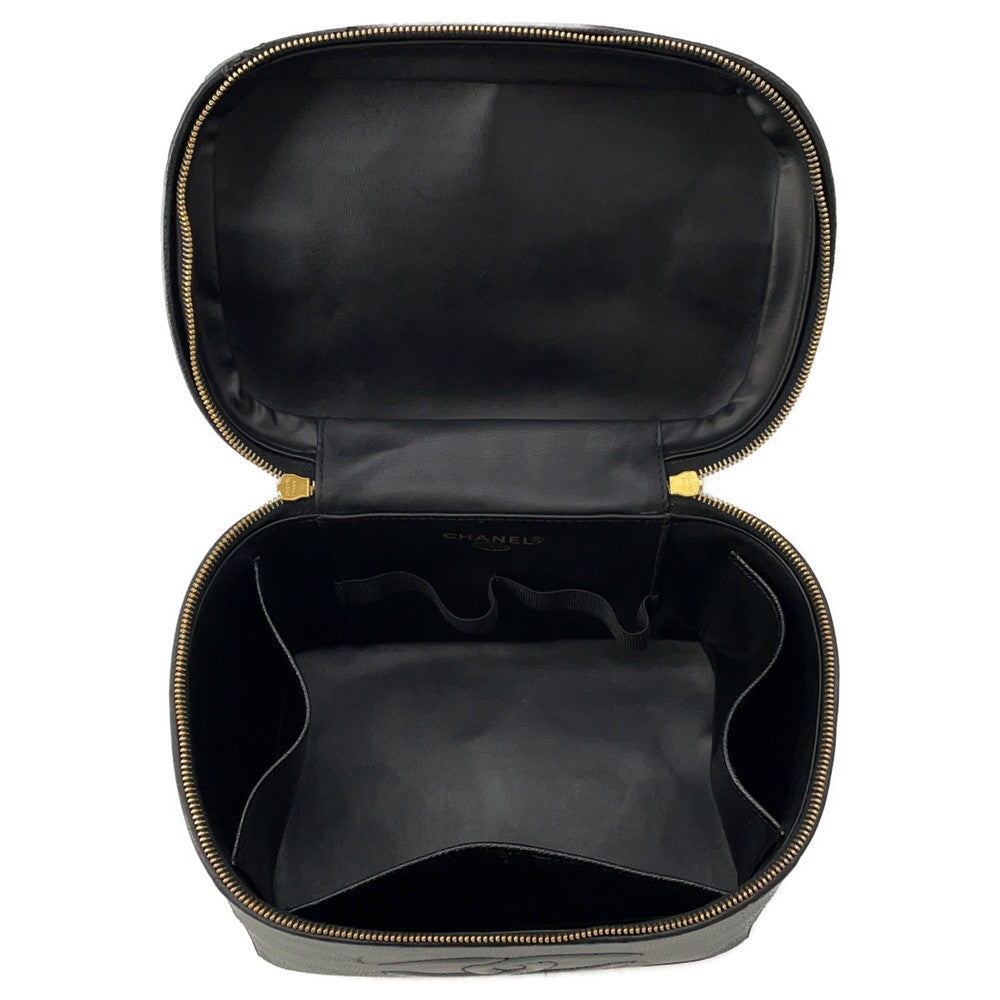 CHANEL CC Logo 2WAY Vanity Shoulder Bag BlackA06238 Caviar Leather