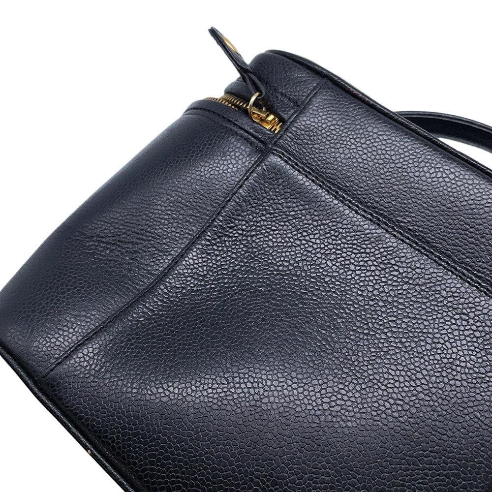 CHANEL CC Logo 2WAY Vanity Shoulder Bag BlackA06238 Caviar Leather