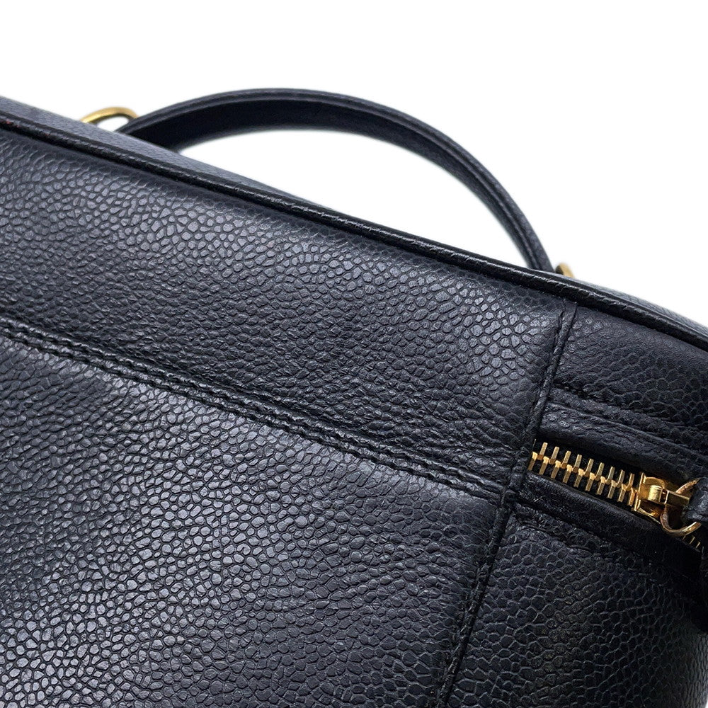 CHANEL CC Logo 2WAY Vanity Shoulder Bag BlackA06238 Caviar Leather