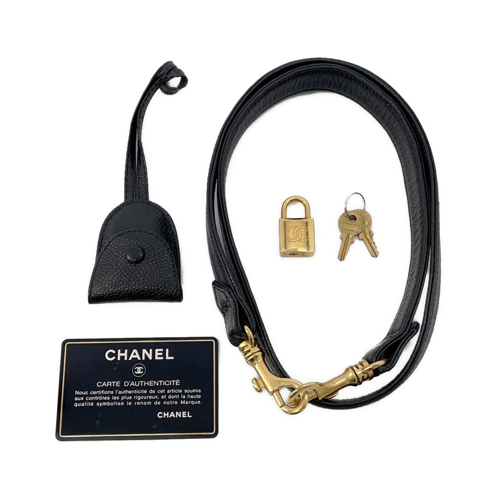 CHANEL CC Logo 2WAY Vanity Shoulder Bag BlackA06238 Caviar Leather
