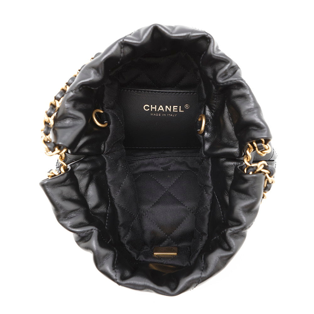 CHANEL CHANEL22 ChainHandbag BlackAS3980 Shiny Calf Leather Size Mini