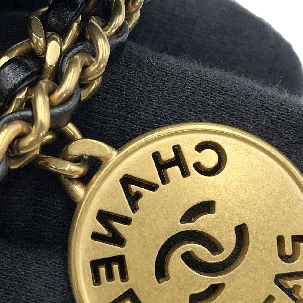 CHANEL CHANEL22 ChainHandbag BlackAS3980 Shiny Calf Leather Size Mini