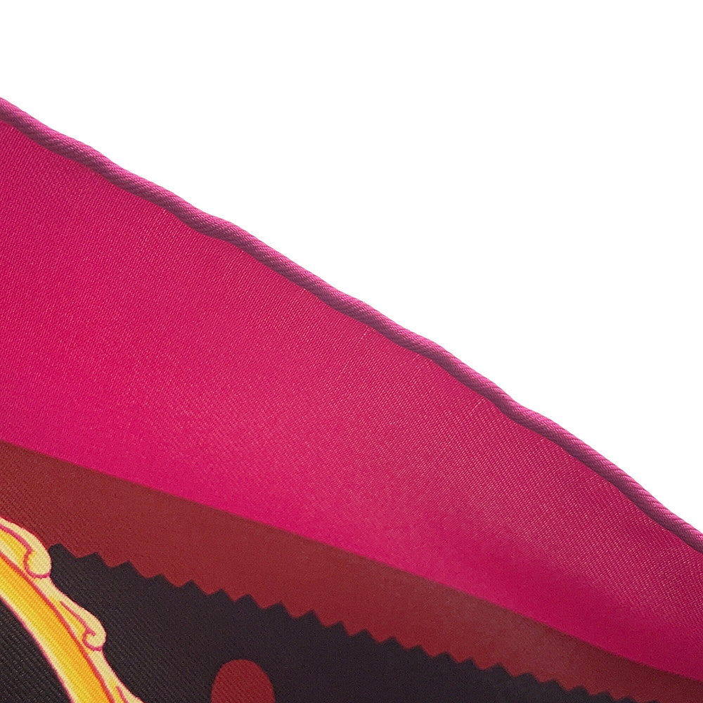 HERMES Carre Stirrup・Remix Etriers Remix Size 90 Fuchsia/Marron/Multicolor Silk 100%