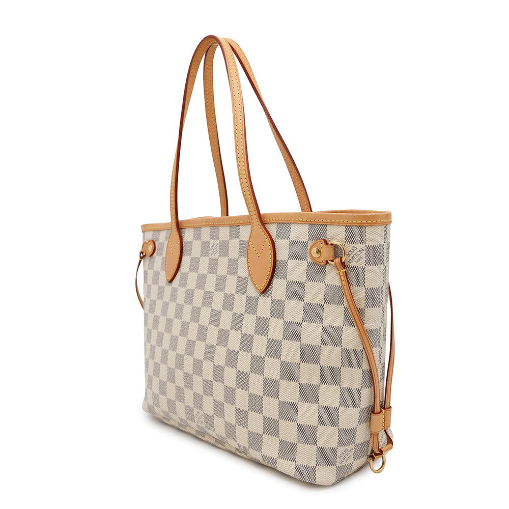 LOUIS VUITTON Neverfull BeigeN51110 Damier Azur Size PM