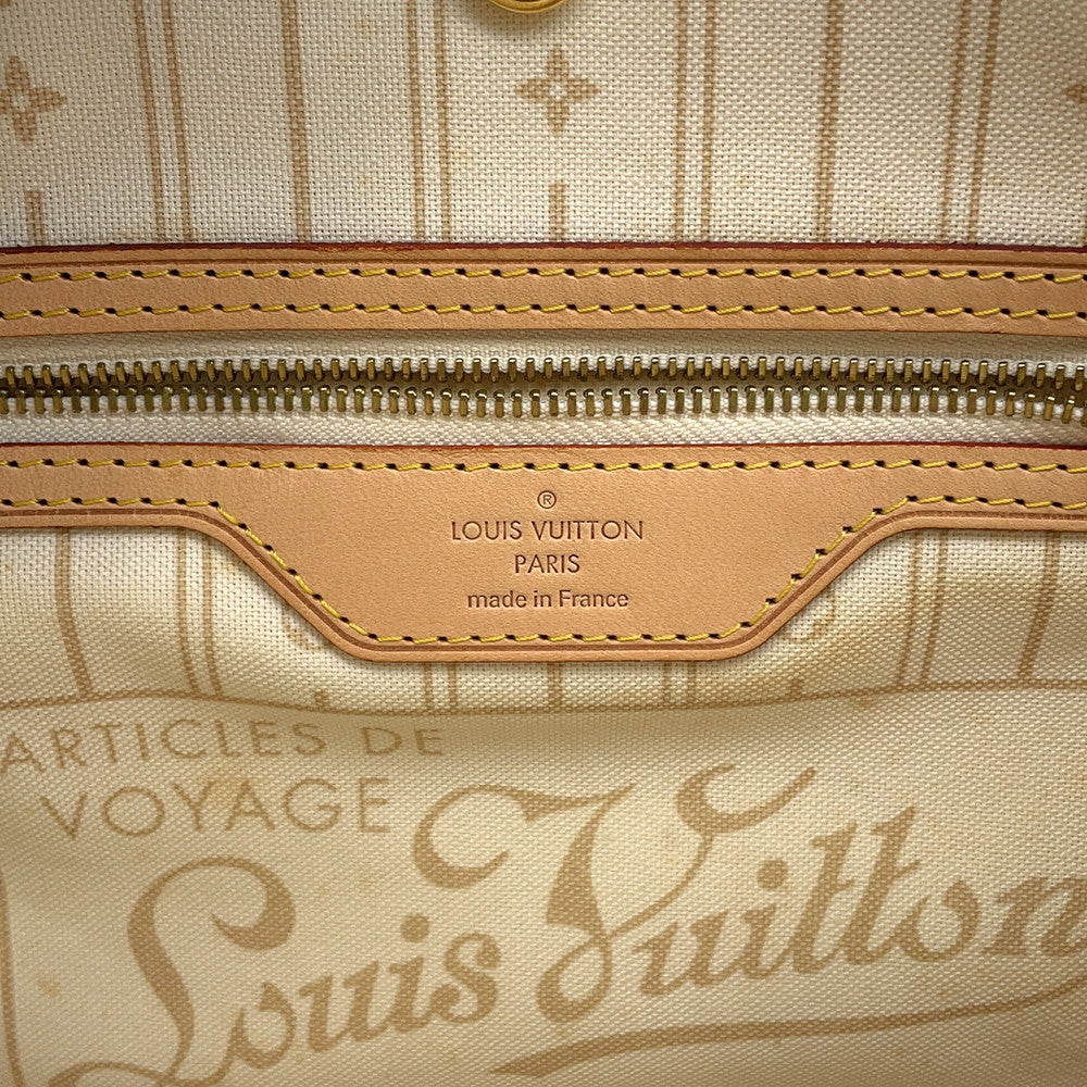 LOUIS VUITTON Neverfull BeigeN51110 Damier Azur Size PM