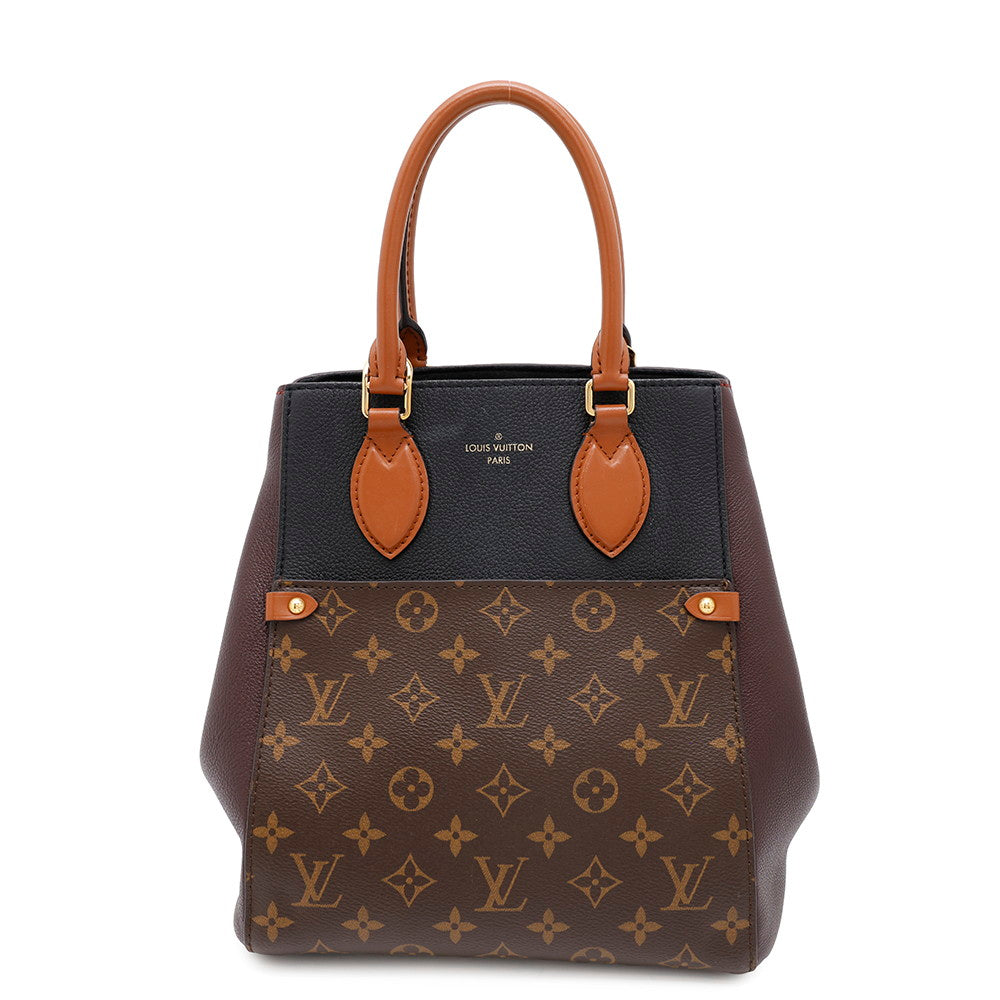 LOUIS VUITTON Fold tote Wine/NoirM45409 Monogram Calf Leather Size MM