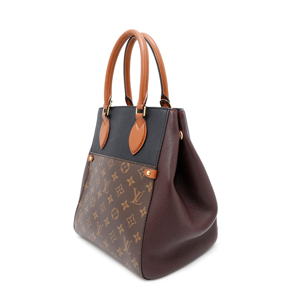 LOUIS VUITTON Fold tote Wine/NoirM45409 Monogram Calf Leather Size MM