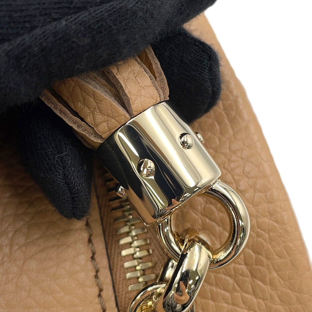 GUCCI Soho Interlocking G Shoulder Bag Beige747779 Leather