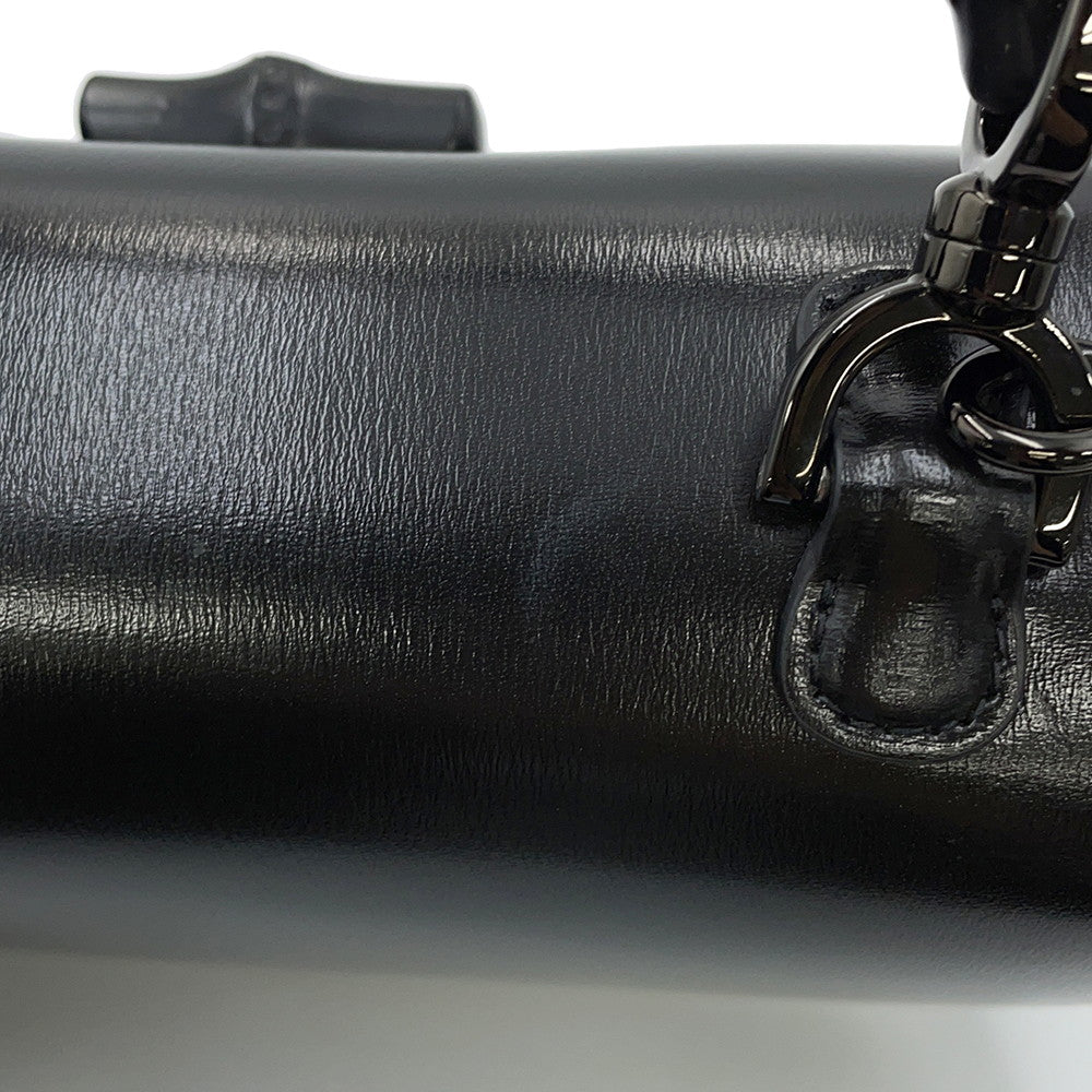 GUCCI Bamboo 1947 Top Handle Bag Black675797 Leather Size Small