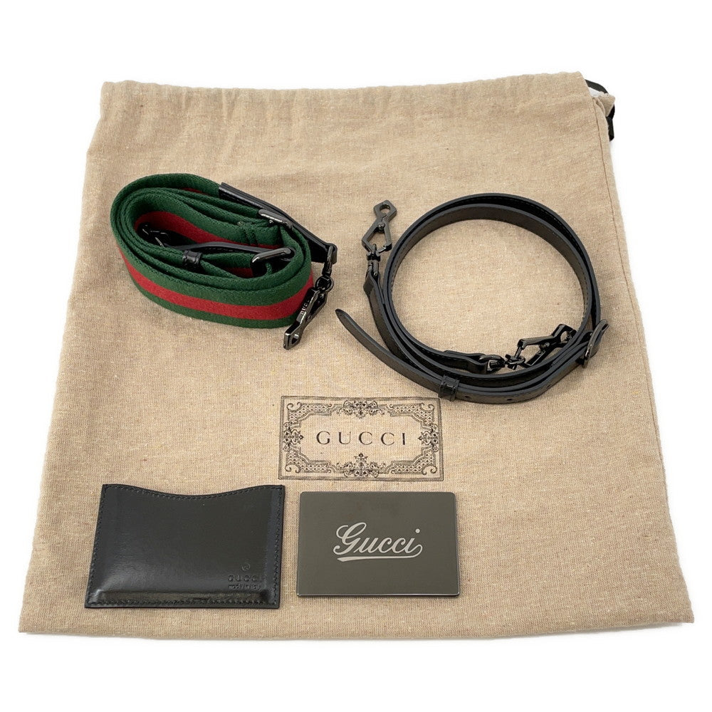 GUCCI Bamboo 1947 Top Handle Bag Black675797 Leather Size Small