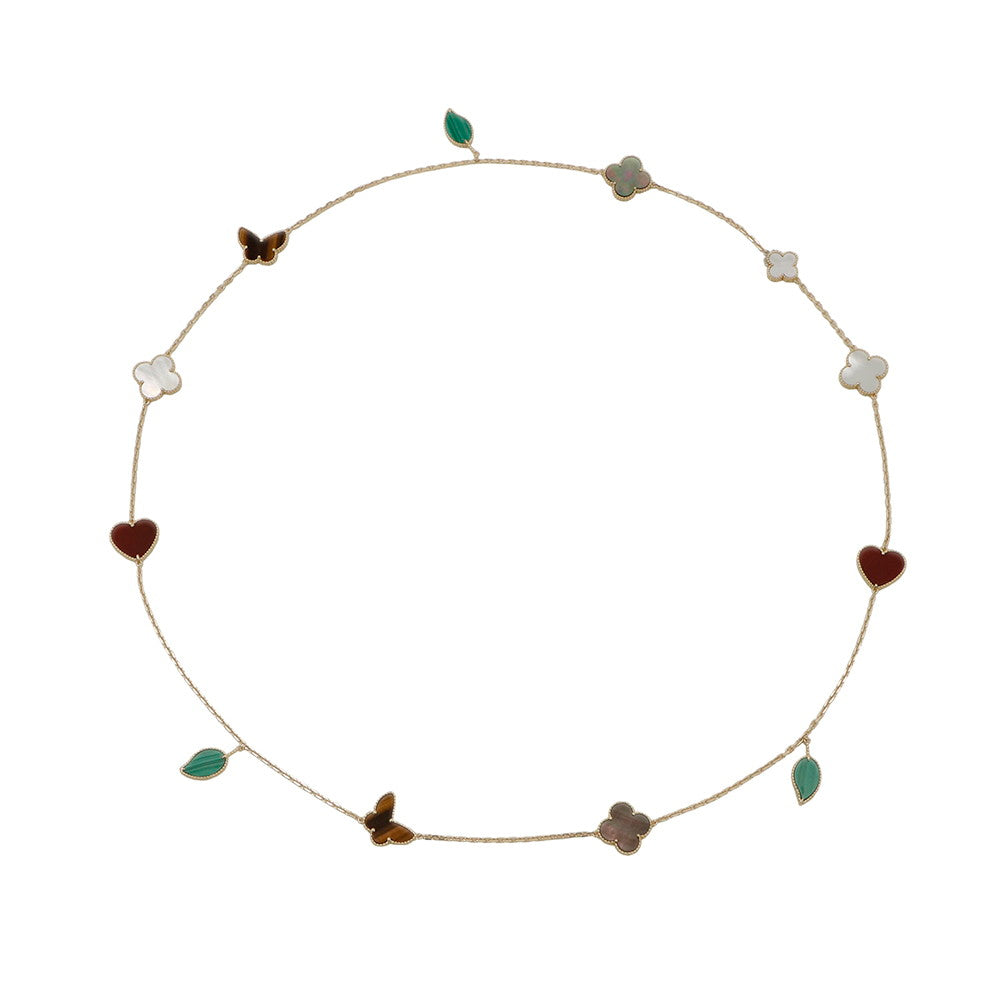 Van Cleef & Arpels Lucky Alhambra Long Necklace 12 motifsVCARD80100 18K Yellow Gold