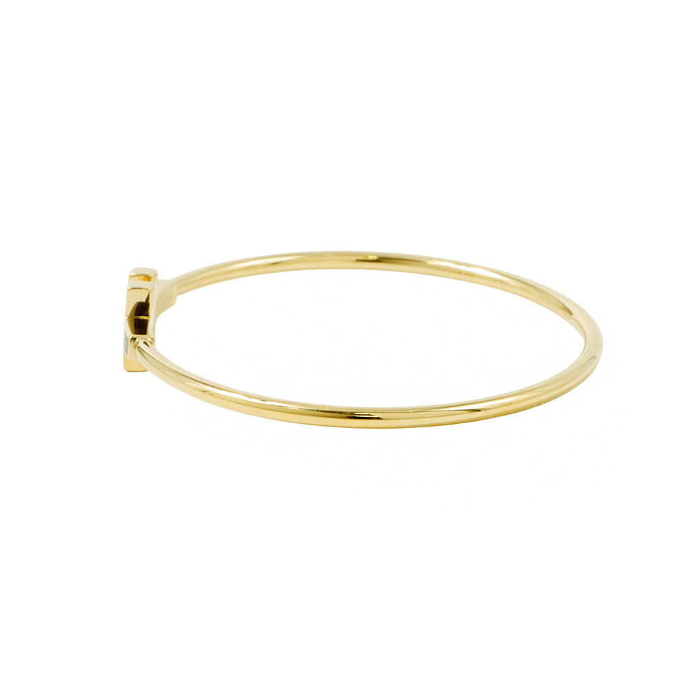 TIFFANY&Co. BlackOnyx T-wire Bracelet Size Large 18K Yellow Gold