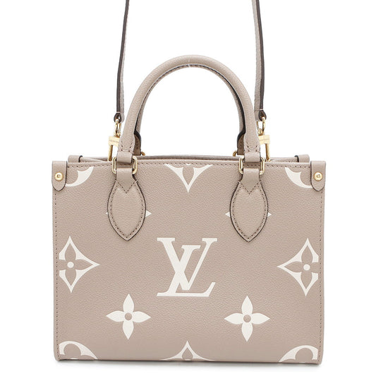 LOUIS VUITTON Onthego Tourterelle claimM45779 Bicolor Monogram Empreinte Leather Monogram Giant Size PM