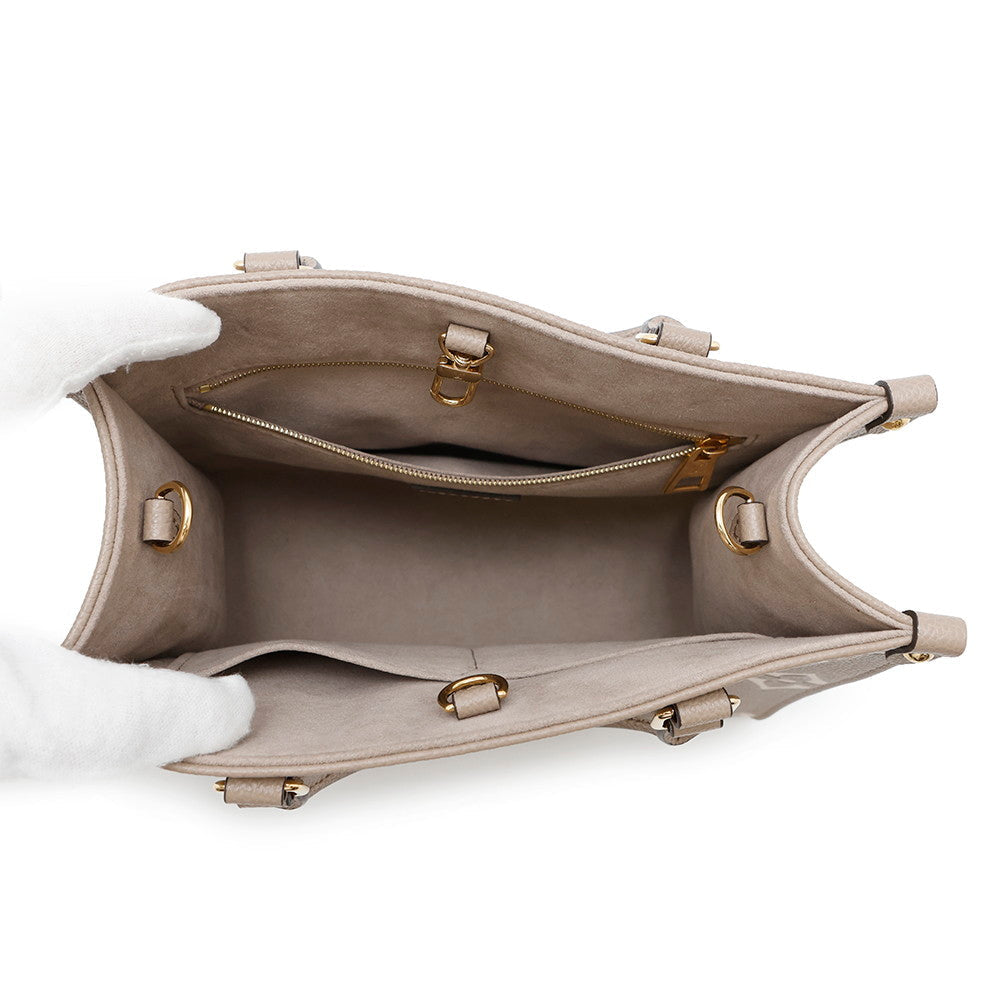 LOUIS VUITTON Onthego Tourterelle claimM45779 Bicolor Monogram Empreinte Leather Monogram Giant Size PM