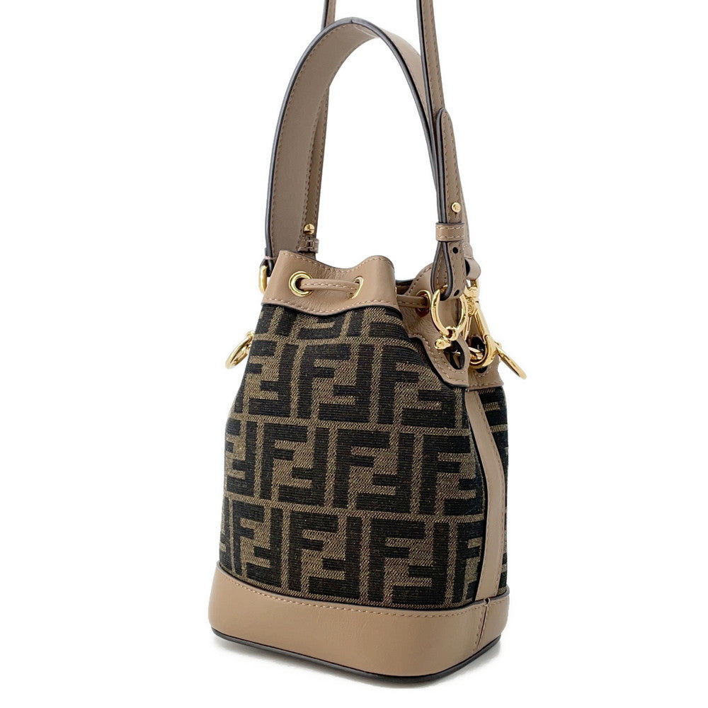 FENDI Zucca Montresor Mini Brown8BS093 Canvas Leather