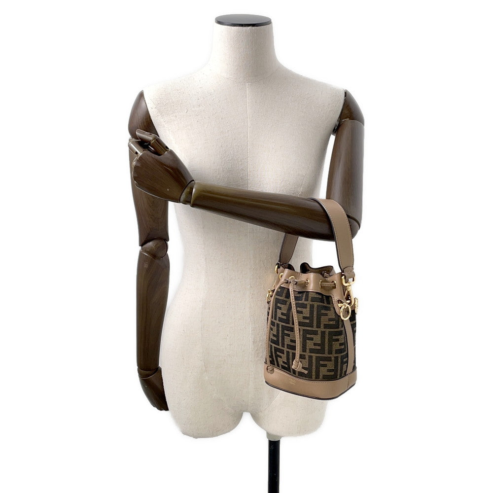 FENDI Zucca Montresor Mini Brown8BS093 Canvas Leather