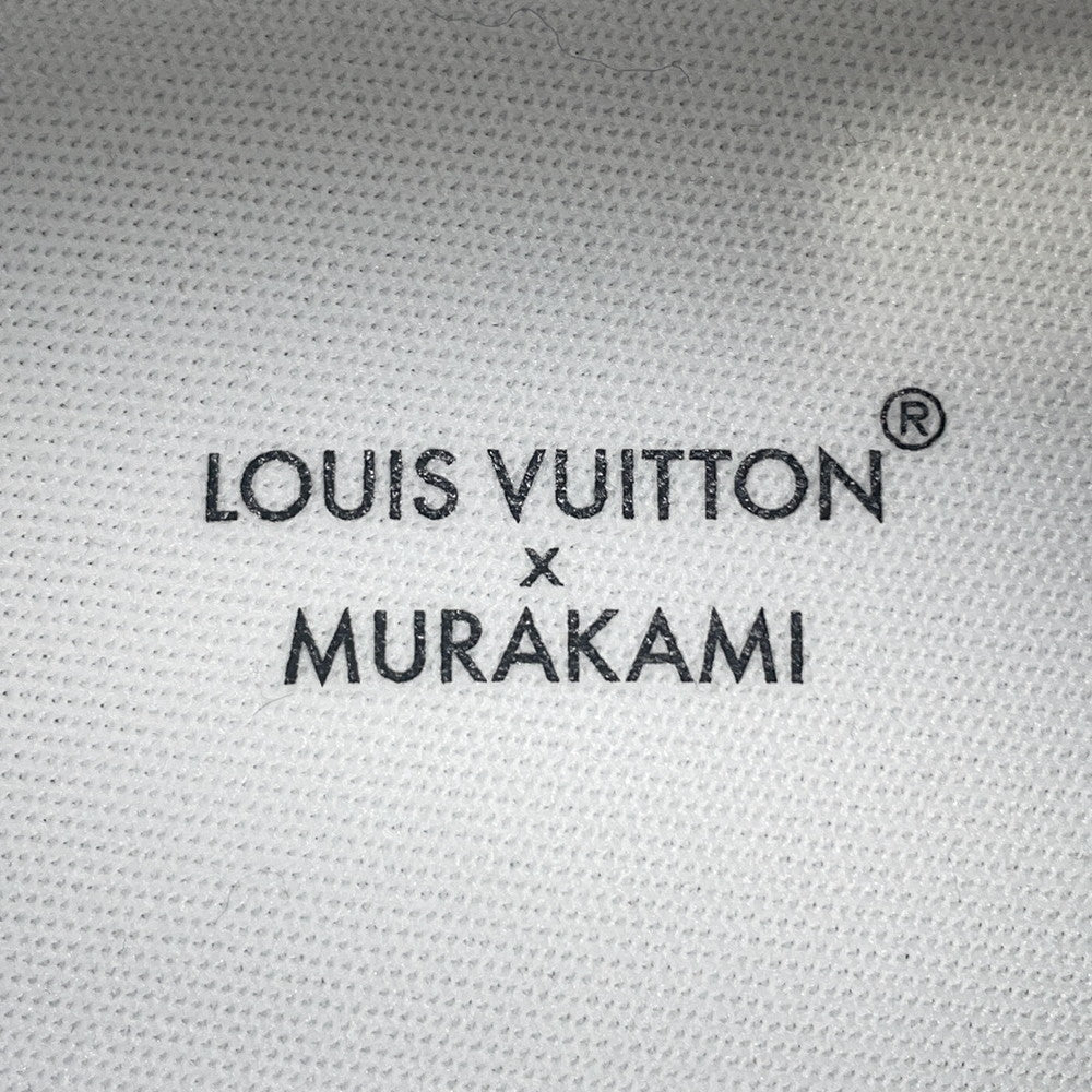 LOUIS VUITTON LV × TM LV Trainer Sneakers Blanc1AHEKF Grained Calf Leather Size 7 1/2
