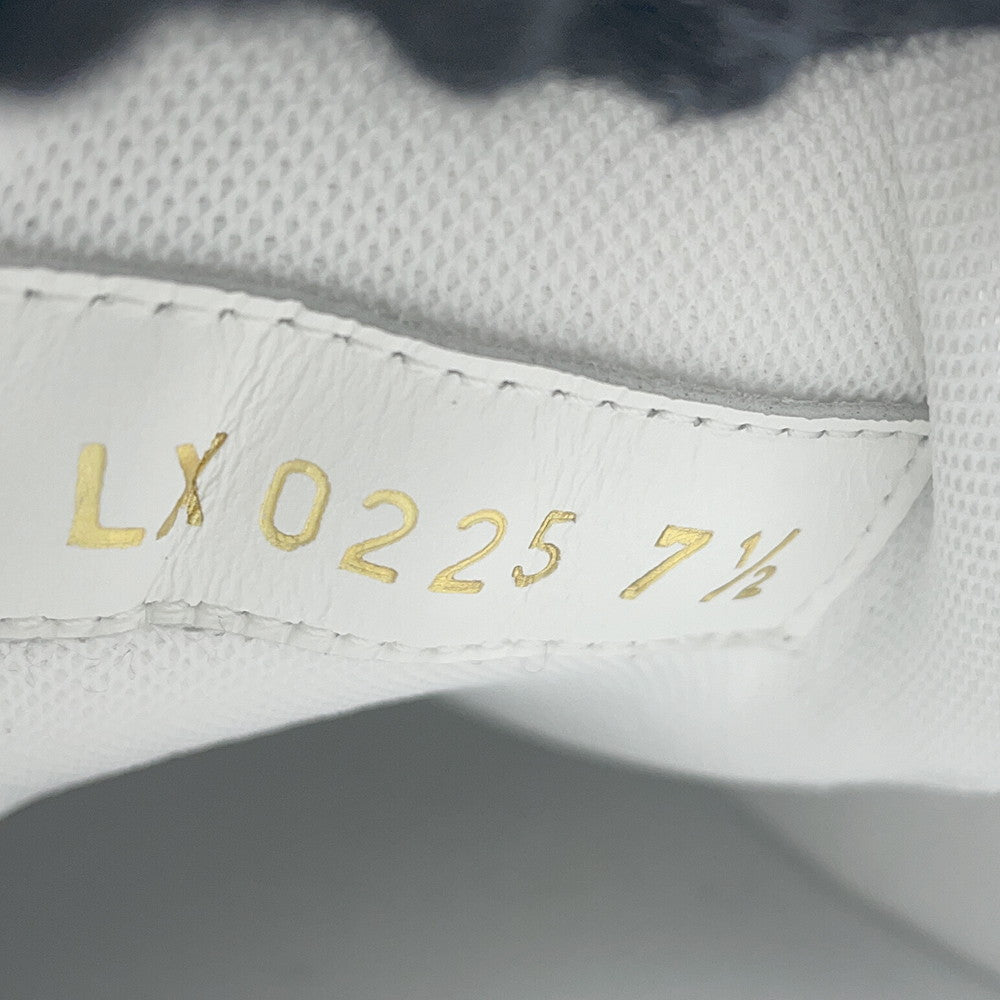 LOUIS VUITTON LV × TM LV Trainer Sneakers Blanc1AHEKF Grained Calf Leather Size 7 1/2