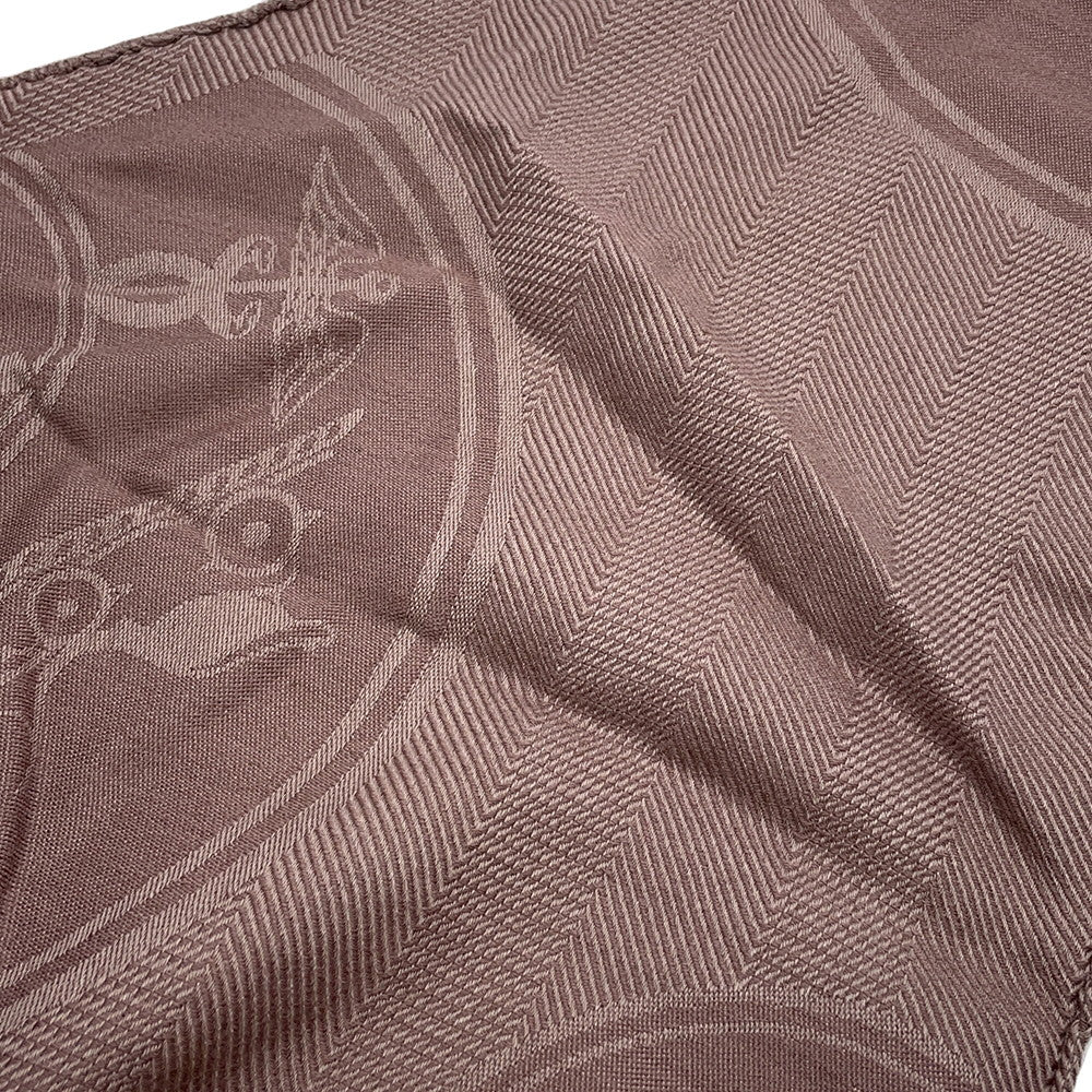 HERMES Losange New Livelis Size GM Taupe Grey Cashmere85% Silk15%