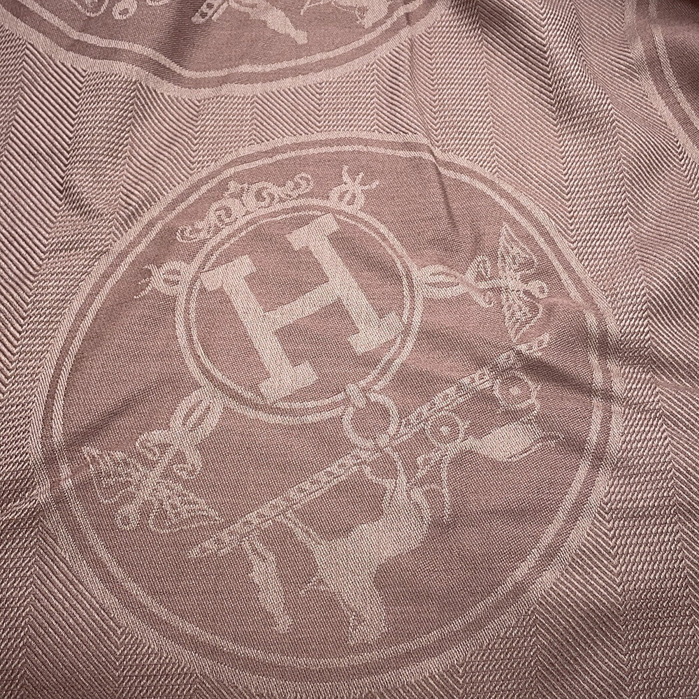 HERMES Losange New Livelis Size GM Taupe Grey Cashmere85% Silk15%