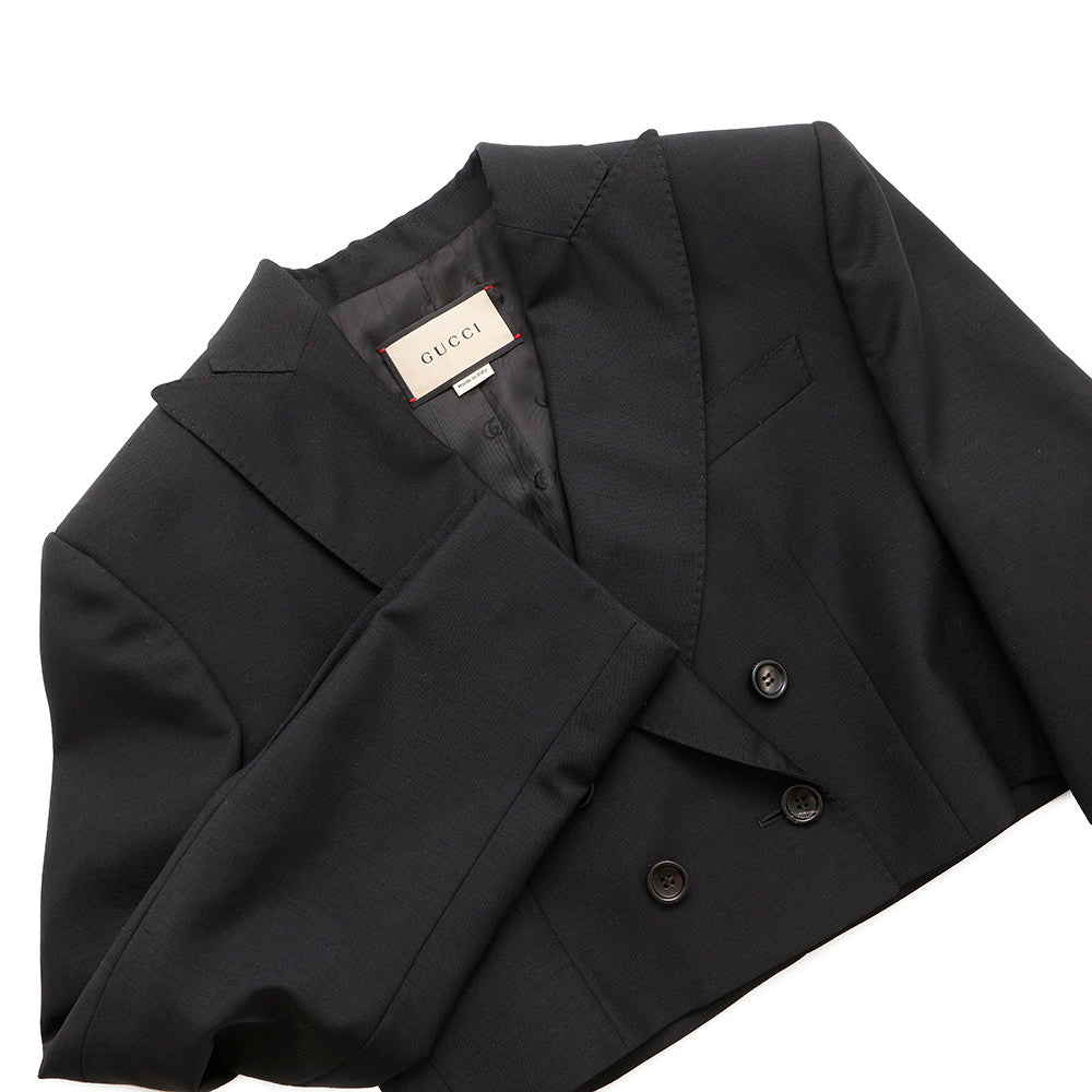 GUCCI Tailored Jacket Size 40 Black737459 Mohair 60% Wool 40%