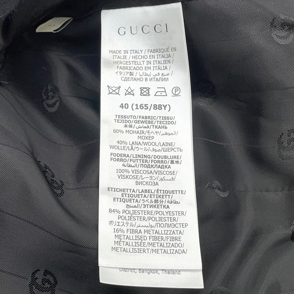 GUCCI Tailored Jacket Size 40 Black737459 Mohair 60% Wool 40%