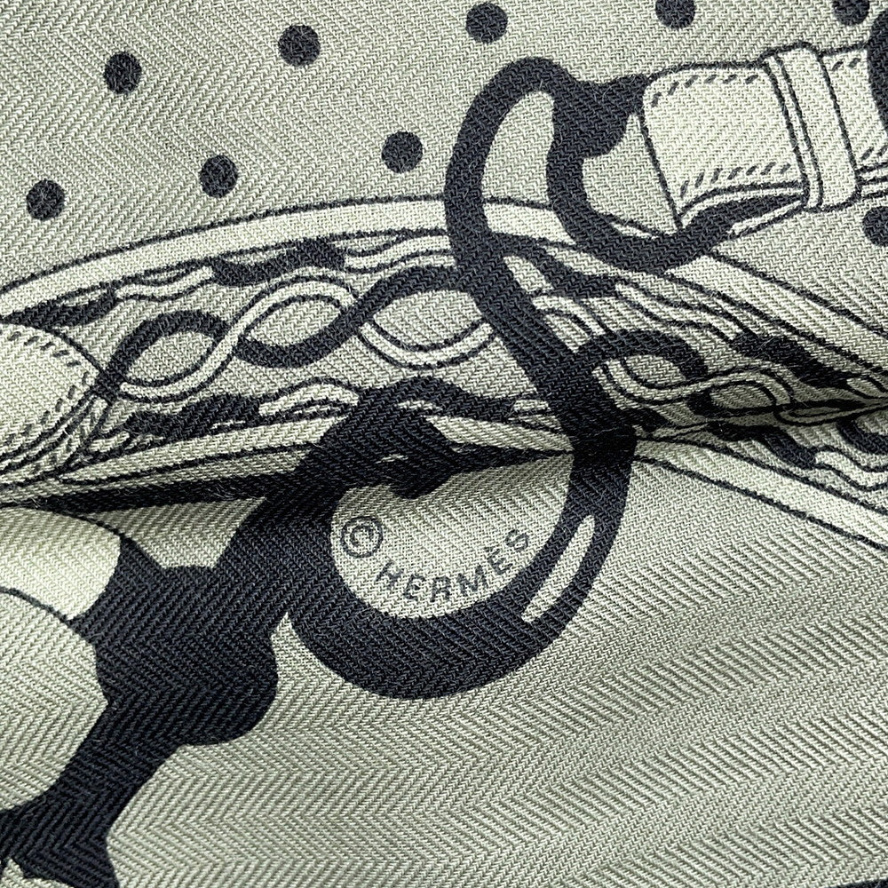 HERMES Carre Geant Festival Des Amazones Amazon Festival Bandana Size 140 Argile/Soji/Black Cashmere70% Silk30%