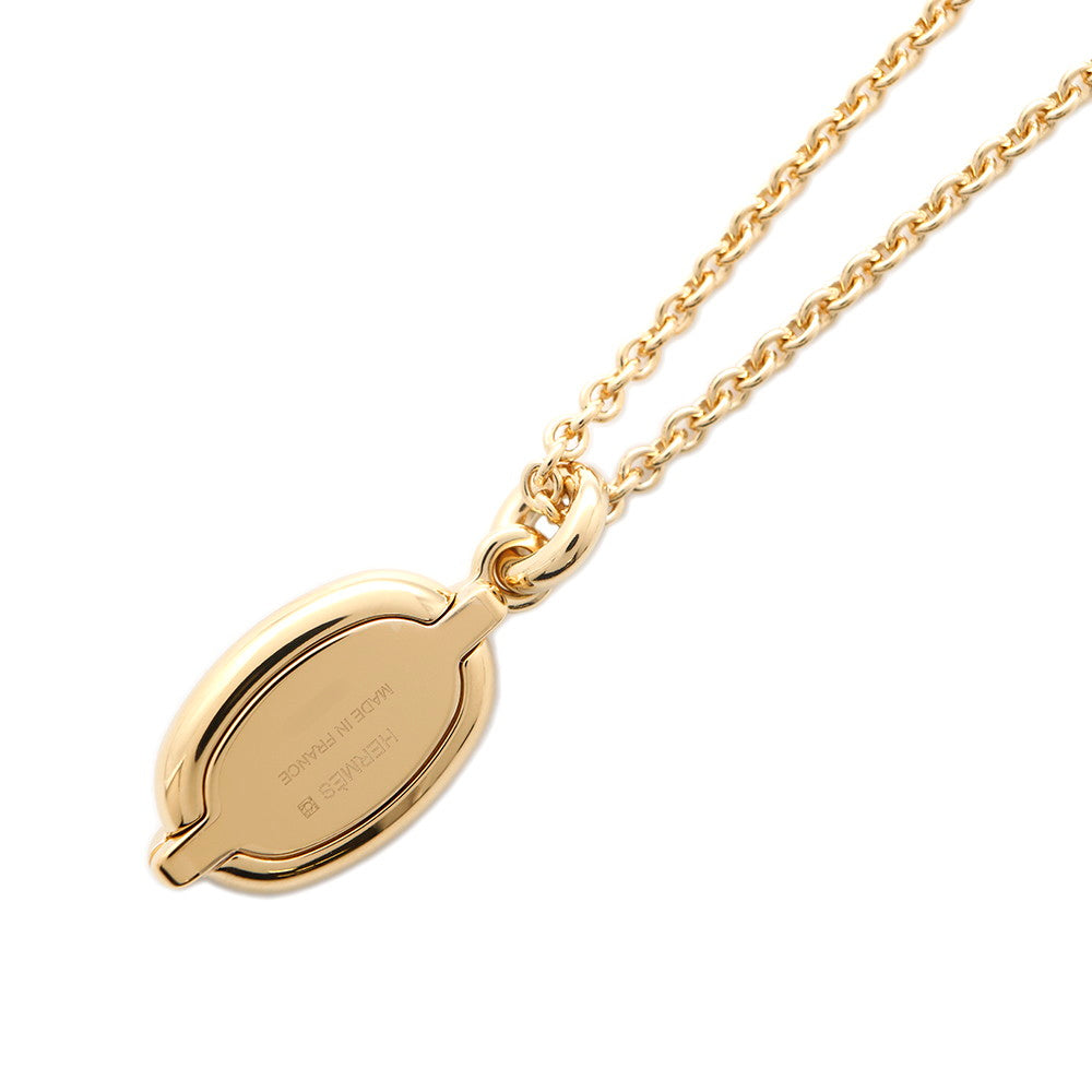 HERMES Mini Maillon Necklace Size PM Marong rasse Metal Lacquer