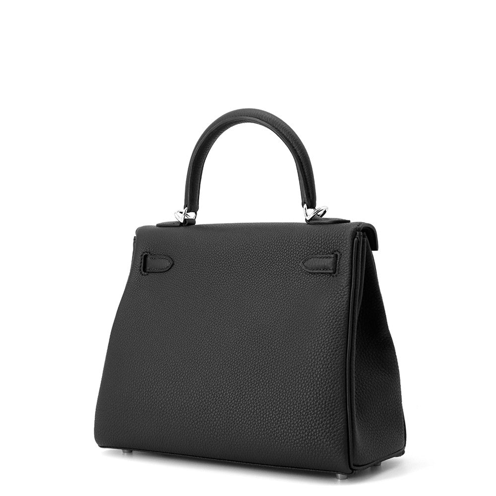 HERMES Kelly Retourne Black Togo Leather Size 25