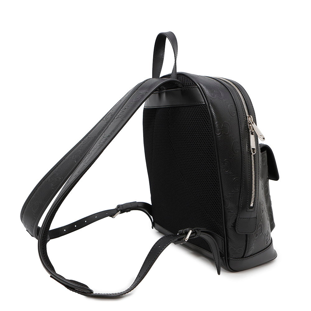 GUCCI GG Embossed Backpack Black658579 Leather