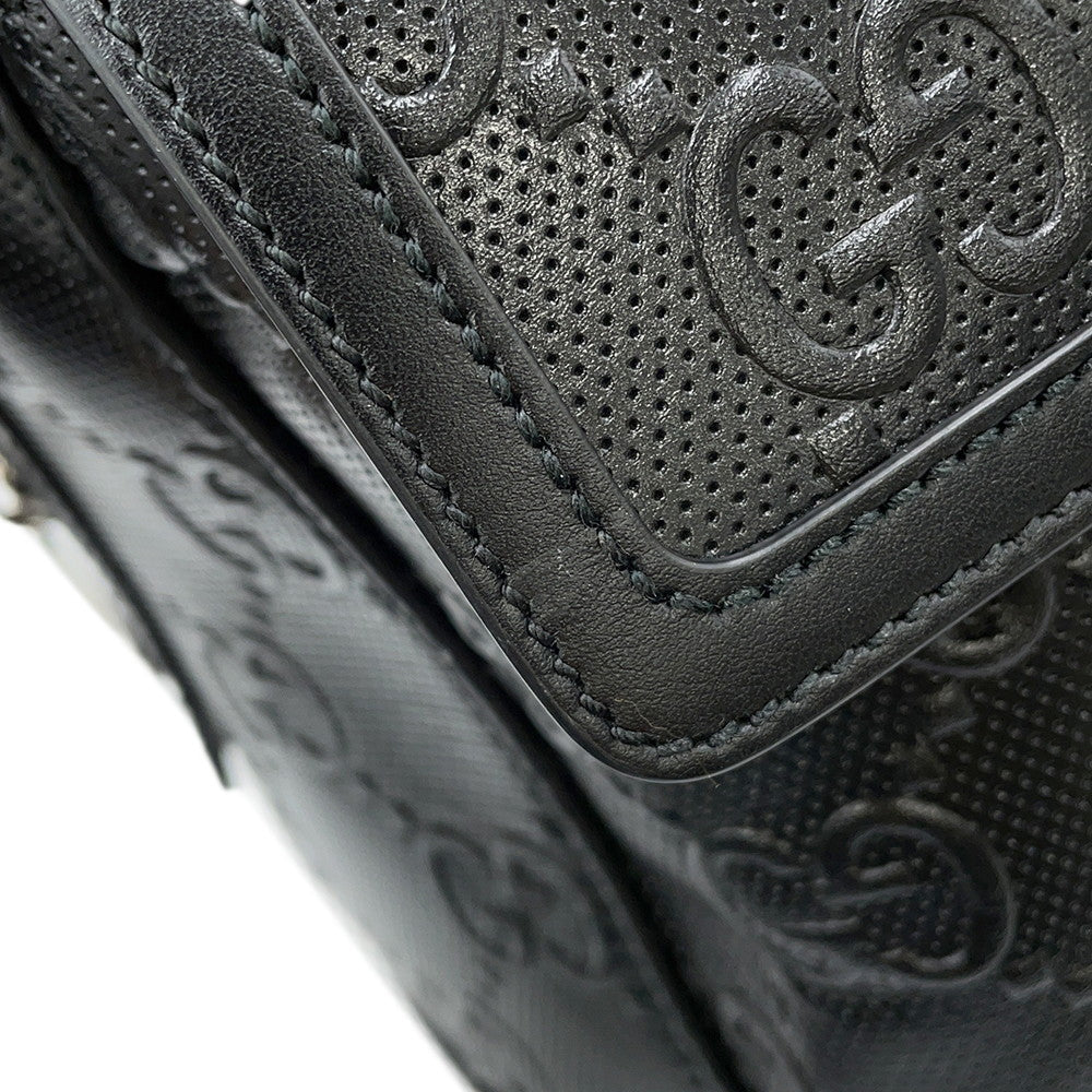 GUCCI GG Embossed Backpack Black658579 Leather