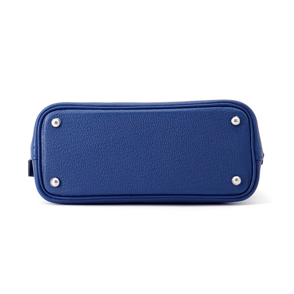 HERMES Bolide 1923 Blue Tie Chevre Myzore Goatskin Size Mini