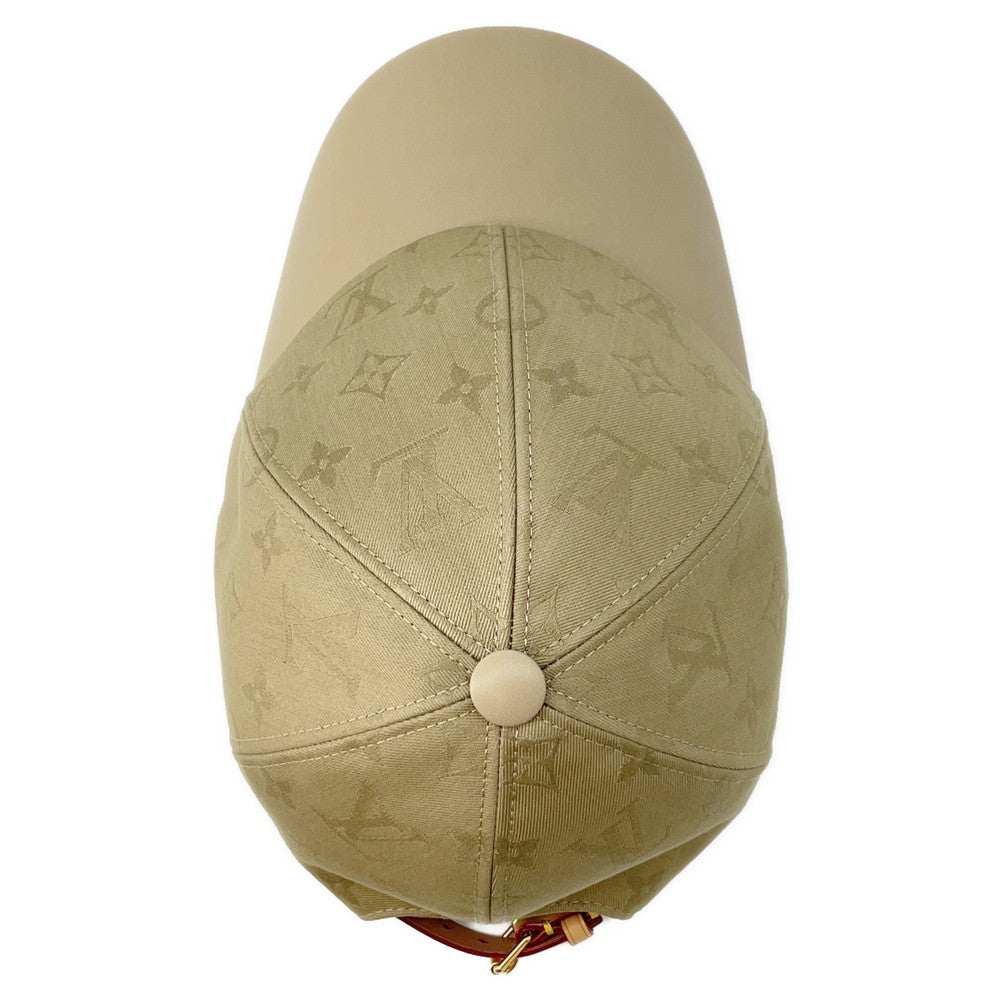 LOUIS VUITTON Cap LV First Size M KhakiM7127M Cotton100% Leather