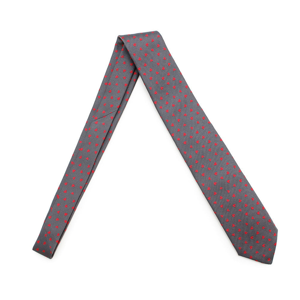 HERMES Dancing Heart Tie Grease/RougeH339317T Silk 100%