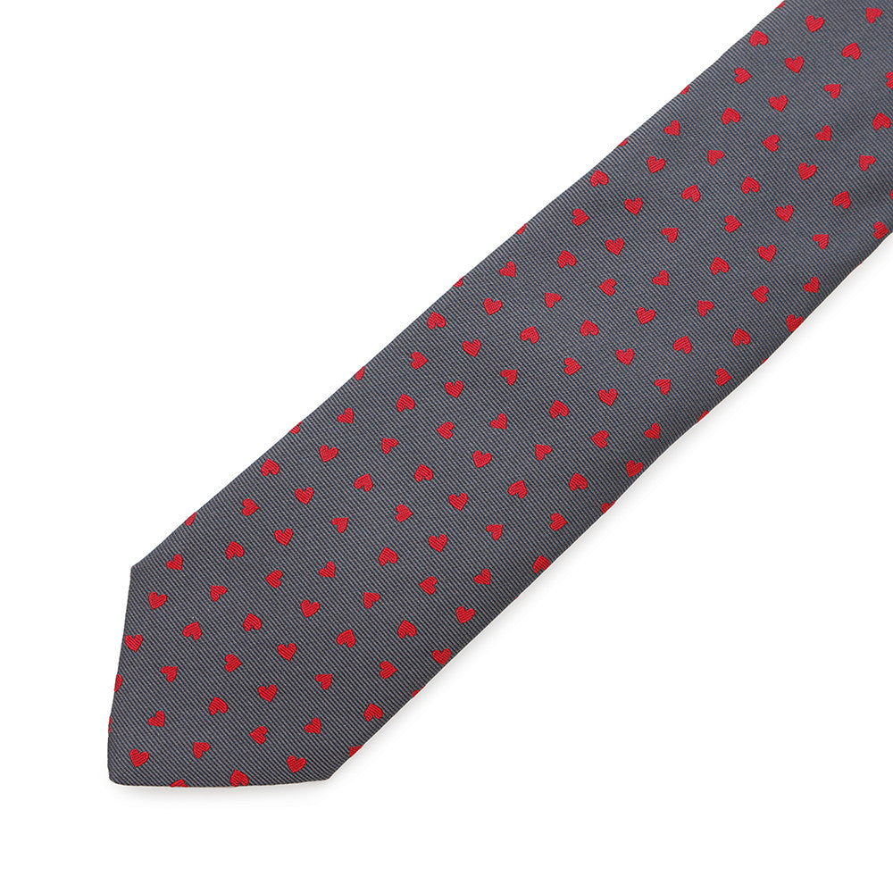 HERMES Dancing Heart Tie Grease/RougeH339317T Silk 100%