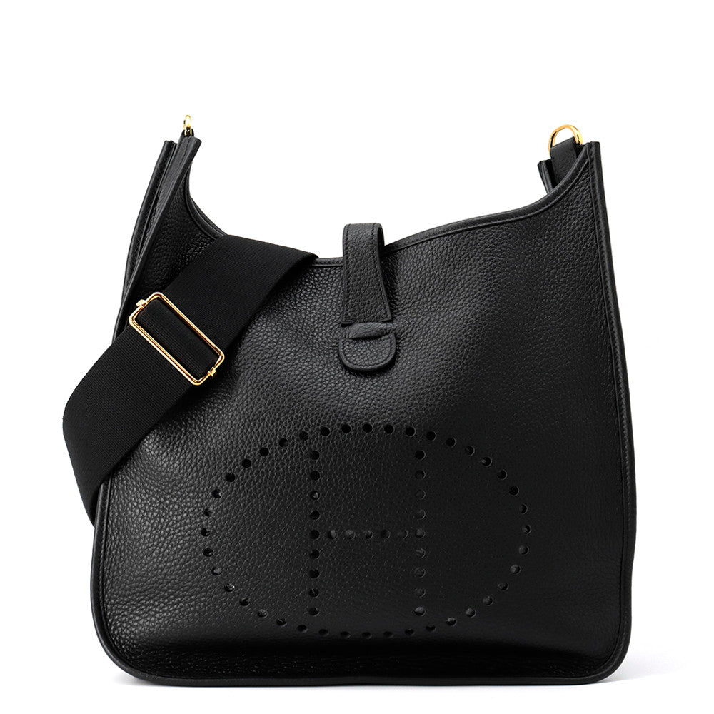 HERMES Evelyne 3 Black Taurillon Clemence Size GM