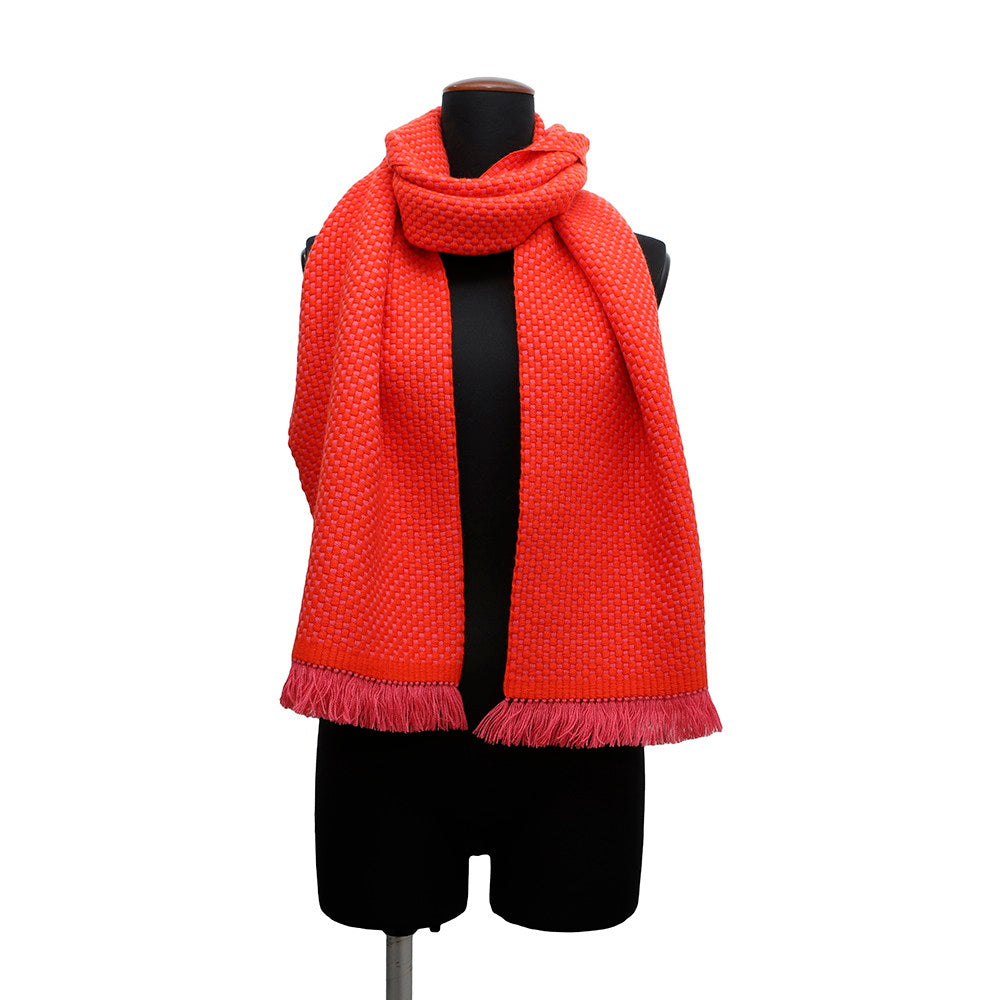 HERMES Stole Nid d'Abeille muffler EcarlatH259146S 02 Cashmere 100%