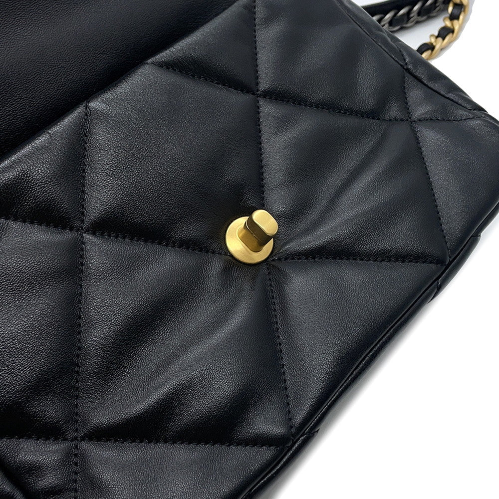 CHANEL CHANEL 19 Flap Bag BlackAS1160 Lambskin