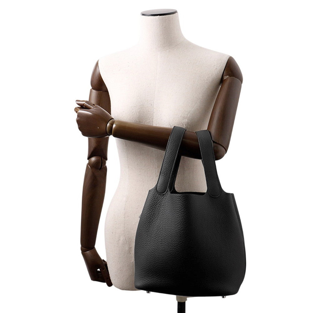 HERMES Picotin Lock Black Taurillon Clemence Size MM