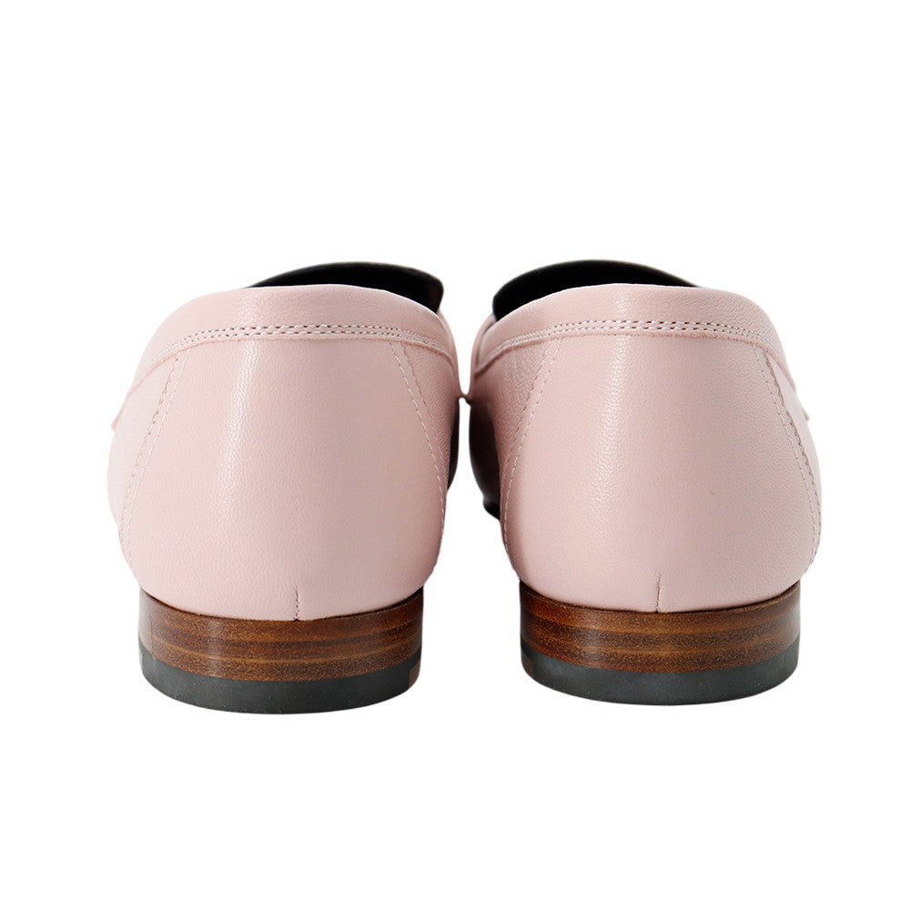HERMES Mocassins Royale Rose・Porslaine/White Leather Size 37